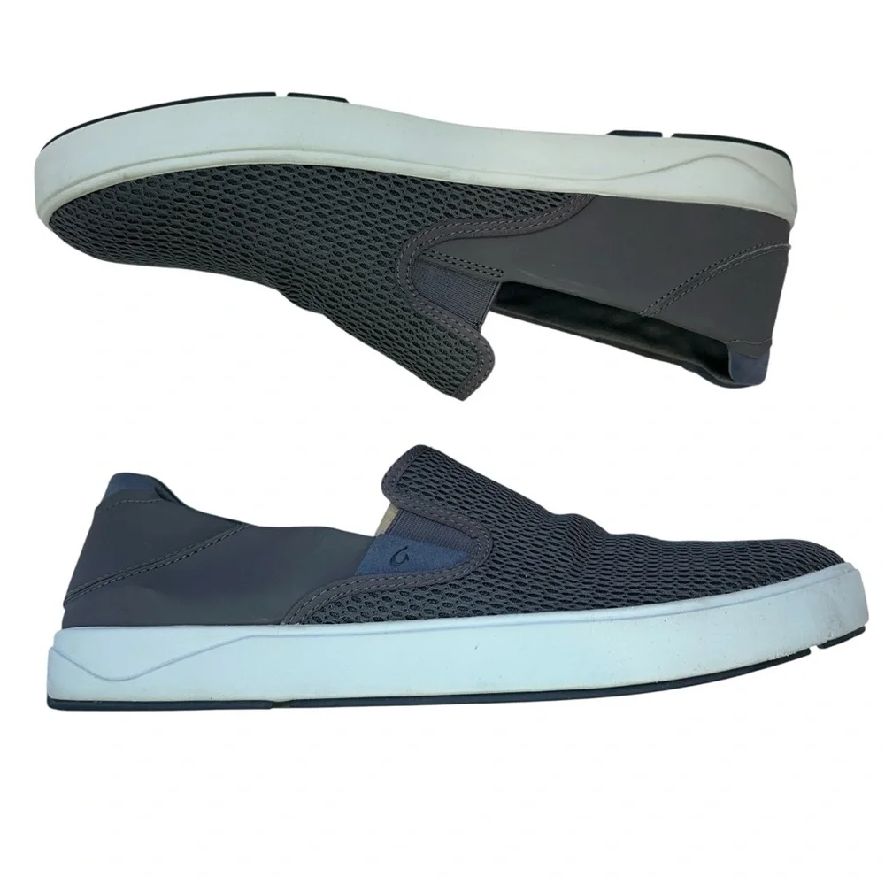 OluKai Lae'ahi Slip On Shoes Mens Size 14 Breathable Mesh PU Footbed Gray - Picture 5 of 7